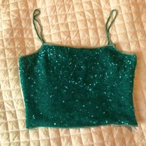 Vintage Sequin Crop Top